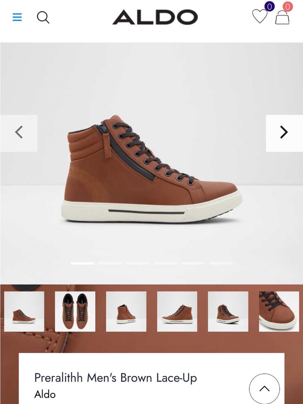 ALDO PRERALITHH Cognac with black fur size 7.5 (men’s)